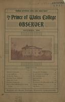 Prince of  Wales College Observer, November 1899