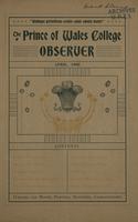 Prince of Wales College Observer, April 1900